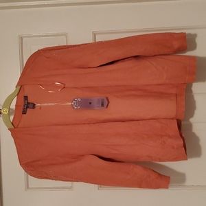 A Love Story, peach sweater with sparkle, size MEDIUM
